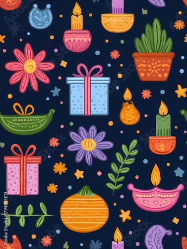 Kawaii Chubby Cats and Sushi,Cute Cat Sushi Seamless Pattern, Chubby Feline Food Illustration,TextileFolk Art,Fast Food,BBQ, Pastel Kitty Kawaii Wallpaper Design