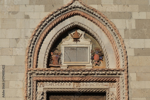 Cividale del Friuli Cathedral Entrance Sculpted Detail, Italy