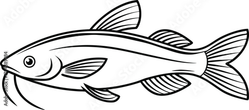 Helicopter Catfish Illustration. Flying Catfish Artwork. Catfish Outline Drawing. Helicopter Fish Graphic. Exotic Catfish Illustration Set. Aquatic Helicopter Catfish Art. Fish Species Line Art