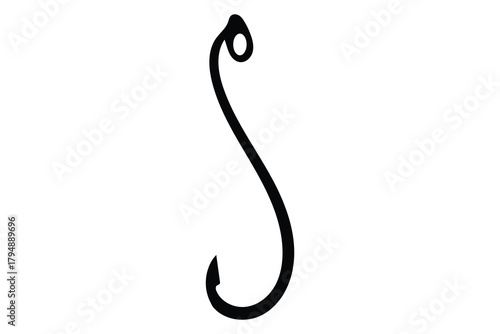 Simple black s shaped hook with a loop at the top and pointed end