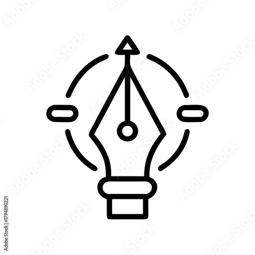Fountain pen nib icon for writing and calligraphy