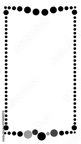 A clean, minimal frame featuring evenly spaced dotted borders, creating a soft decorative outline ideal for modern layouts, invitations, labels, or elegant graphic elements.