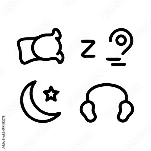 Set of sleep and travel accessories vector illustration