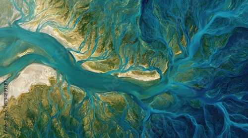 River system aerial view
