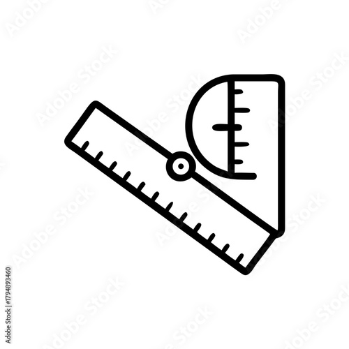 Simple bevel protractor line icon for engineering