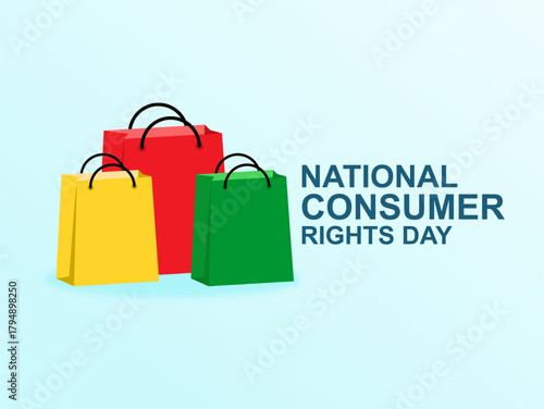 Vector graphic of National Consumer Rights Day for National Consumer Rights Day celebration.