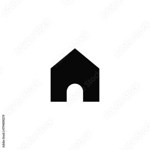 eps10 black Minimal home solid icon isolated on white background. web homepage symbol. vector website sign.