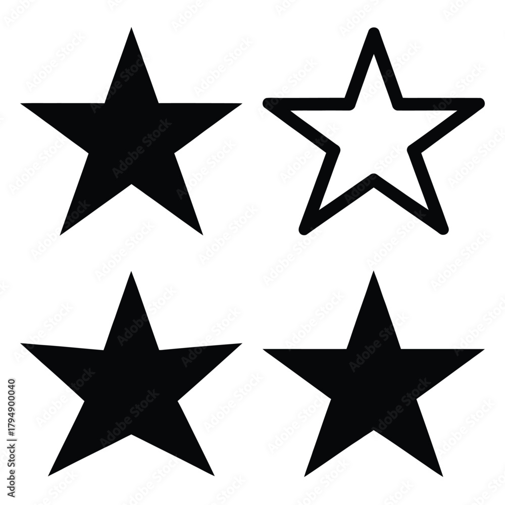 Obraz premium north star silhouette clipart set