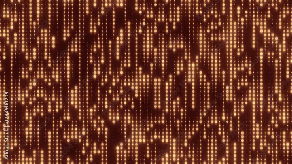 Golden particles are falling on a dark background creating a looping animation