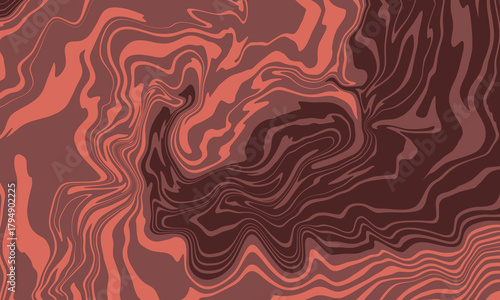 Caramel and chocolate pattern background. Abstract sauce liquid swirl texture. Creamy sweet waves.