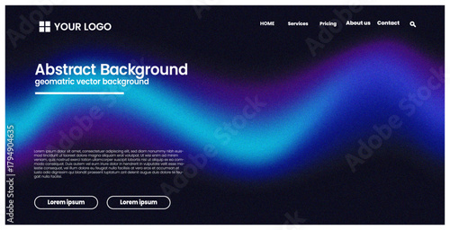 web page,dark mode,blueneon minimalist dark theme design glowing blue purple abstract wave vector illustration concept template