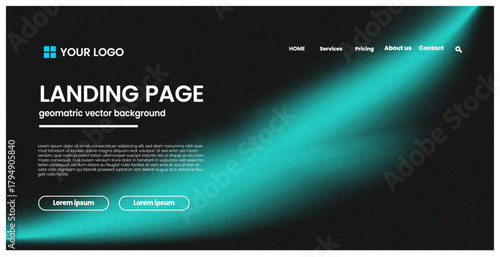 landing page,dark mode,cyanglow futuristic dark theme design light cyan blue neon glowing abstract wave concept template