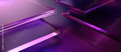 Abstract geometric shapes in purple tones