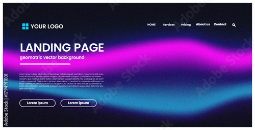 landing page,dark mode,neonwave futuristic dark theme design vibrant pink blue neon wave abstract background template