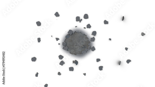 Ground Crack stock image with White Background