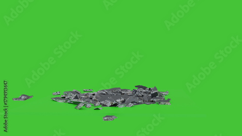 Ground Crack stock image with Green Background