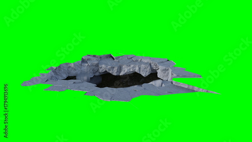 Ground Crack stock image with Green Background