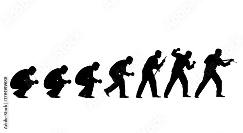 Evolution of Human Silhouette with Weaponry.