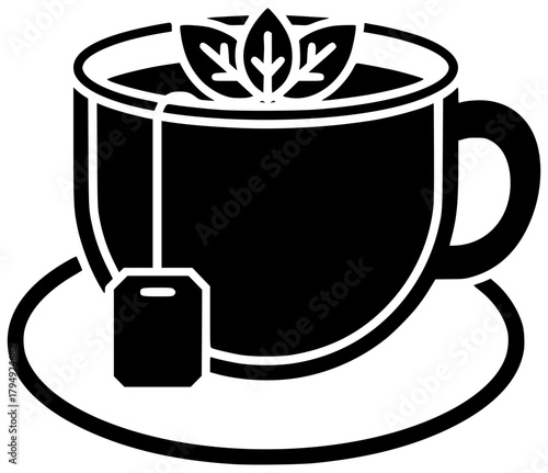 mint illustration green silhouette tea logo leaf icon herb outline fresh herbal healthy nature organic plant natural aroma peppermint shape women vector graphic background