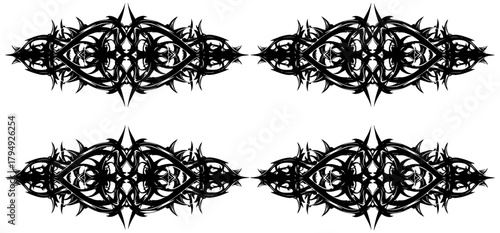 Dark tribal art elements for your edgy designs, perfect accent for posters or tattoos