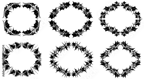 Elegant thorny frame elements for striking designs, perfect for Halloween projects