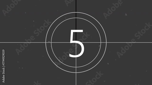 countdown on the target, old movie countdown, 4K animation