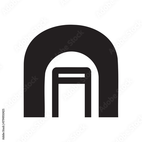 Abstract black archway or tunnel shape, representing entrance or passage