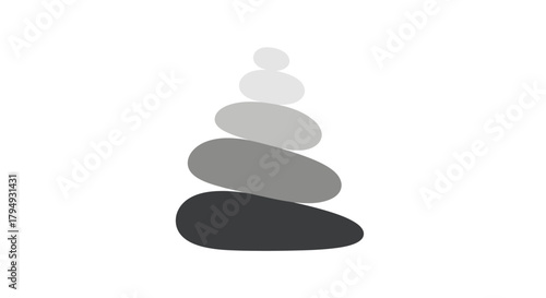 Stack of smooth stones in shades of gray, balanced on top of each other.
