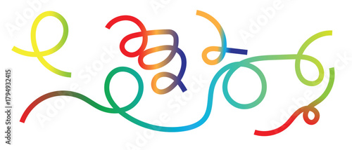 Colorful Gradient Scribble Line Art