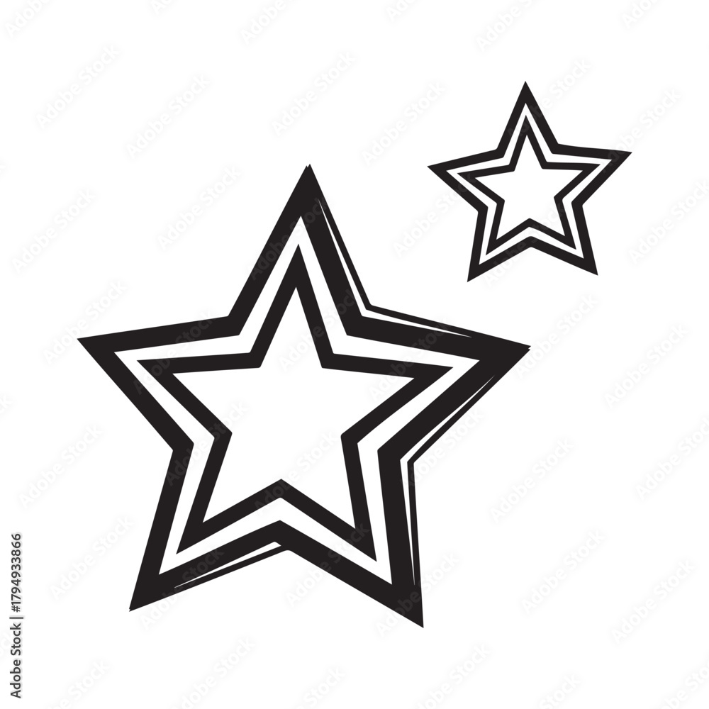 Obraz premium Two stylized stars, one larger than the other