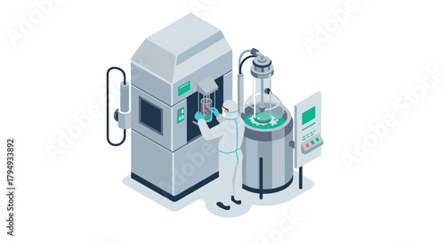 Advanced isometric 3d printer in action modern technology and manufacturing process