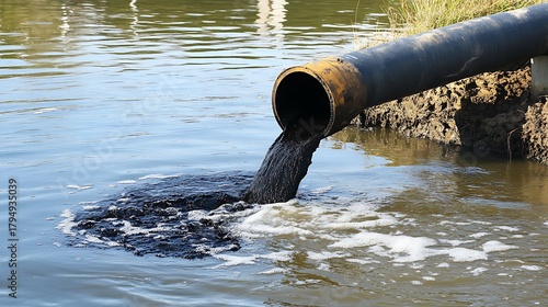 Wallpaper Mural Water pollution from industrial pipe discharge high resolution photo Torontodigital.ca
