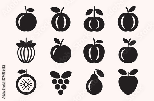 Fruit icon set