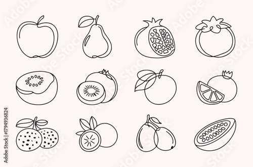 Fruit icon set