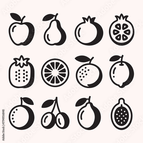 Fruit icon set