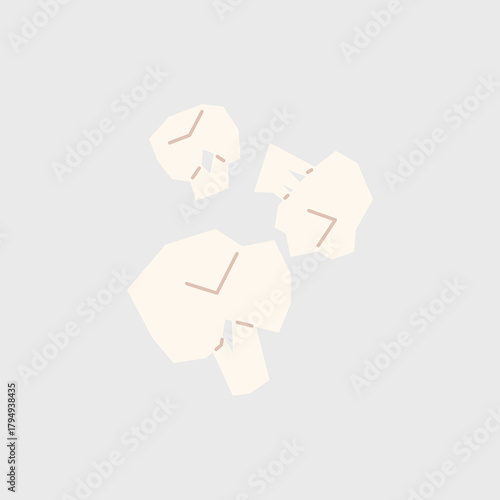 Fresh cauliflower illustration. Simple icon of florets vegetable for farmers market advertising. Vector symbol of harvested organic vegetables in minimal flat style.
