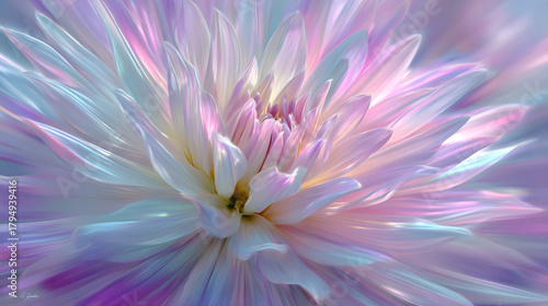 Pastel Petal Bloom Radiating Light Bursts and Energy