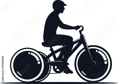 Silhouette of person riding a bicycle bike rider, bicycle, bike, rider, silhouette, person, cycling, sport, transportation, recreation, activity, movement, speed, fitness, health, outdoor, leisure, fr
