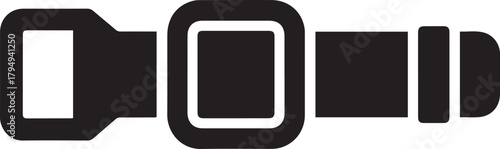 Seat belt icon isolated. Vector Black silhouettes. with white background