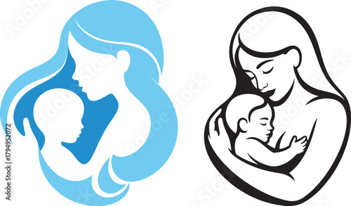 Joyful motherhood celebration vector illustration