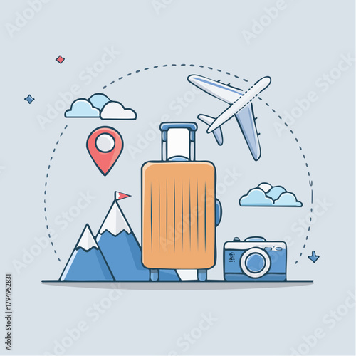 Plan your next adventure with this delightful travel icon set! Perfect for travel blogs, vacation promotions, and wanderlust inspiration, get away today!