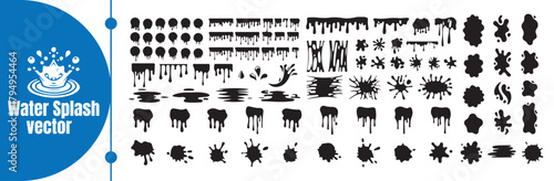 Large Collection of Dynamic Liquid Effects and Grunge Elements. Liquid Effects and Grunge Vector Pack