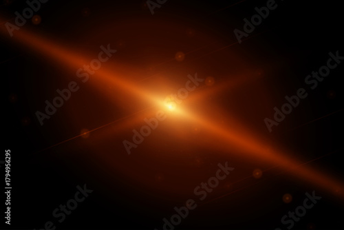 Large red flare on a black background with strong light rays, bright glows, sparkles, and multiple shimmering effects. Suitable for overlays and light-effect designs.