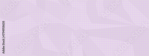 Background illustration of light purple, crumpled graph paper, featuring a stylized, geometric folded texture and a purple grid