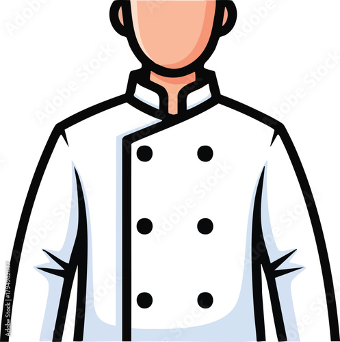 Close Up Of A Chef In A White Double Breasted Uniform Standing On A White Background