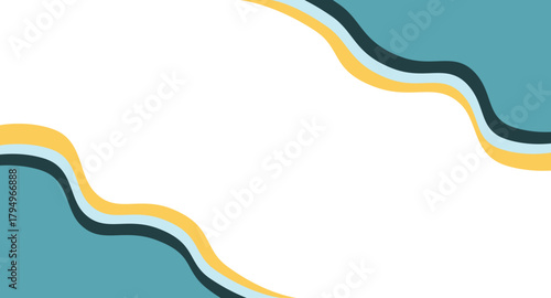 Abstract vector waves in yellow and blue tones, modern fluid background.