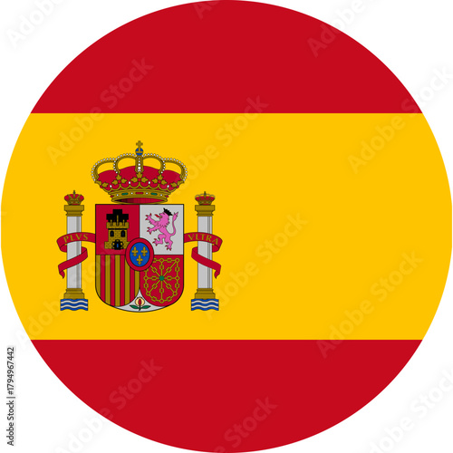 Circular version of the Spanish national flag