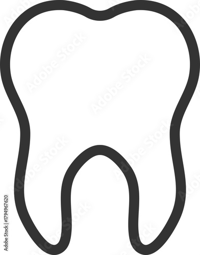 Black outline of human tooth icon