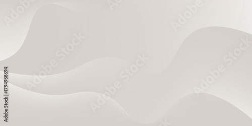 Abstract white background with soft curves. The background features a smooth texture. White color dominates the background design. Vector. Gradient flowy background.