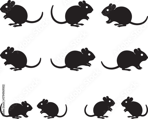 Black animal silhouettes vector collection cute pets and wildlife icons